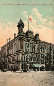 Vintage Postcard 1910's Odd Fellows Temple 3rd & Jefferson Dayton Ohio OH