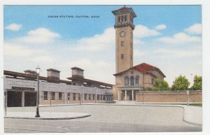 P2057 vintage postcard the gem city of ohio dayton railroad train union station