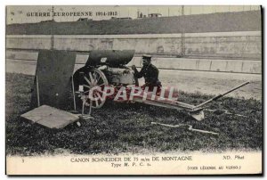Old Postcard Militaria Canon 75mm Schneider mountain
