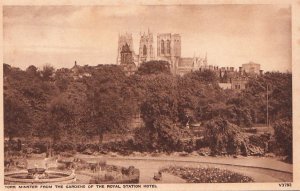 Postcard York Minster Gardens Royal Station Hotel UK