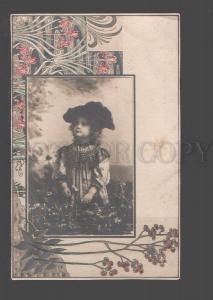 3094910 Stylish Girl in Flowers ART NOUVEAU vintage FALK PHOTO