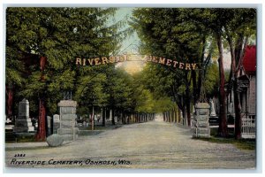 c1910's Riverside Cemetery Trees Dirt Road Scene Oshkosh Wisconsin WI Postcard