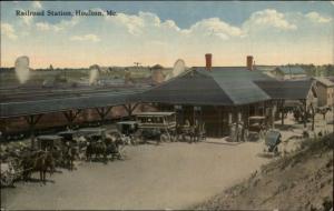 Houlton ME RR Train Station Depot c1910 Postcard