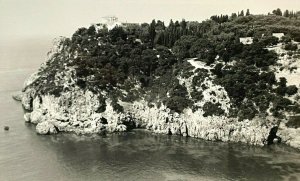 Corfu Greece Aerial View of Rolfe Palaiokastritsa RPPC Vintage Postcard Unused