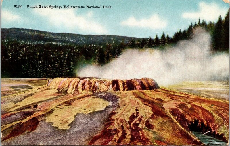 Punch Bowl Spring Yellowstone National Park Antique Postcard DB UNP Unused 