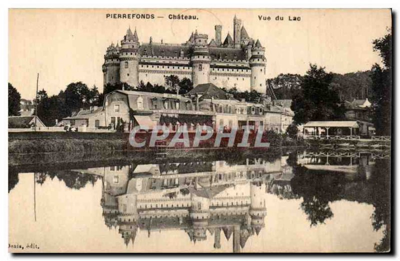 Old Postcard Pierrefonds Chateau Lake View