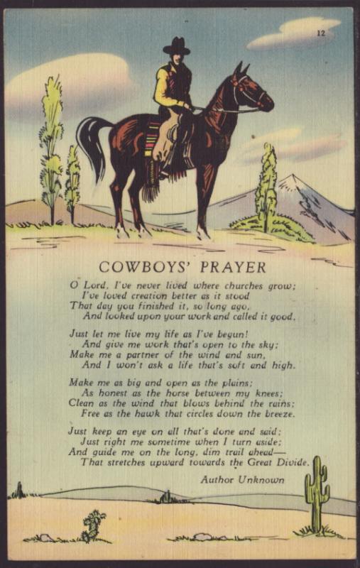 Cowboy Prayer Postcard