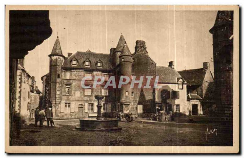 Old Postcard Salers (Cantal) Grand Place House Sevestre