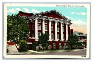 Vintage 1940's Postcard Old Central Baptist Church First Ave SE Decatur Alabama