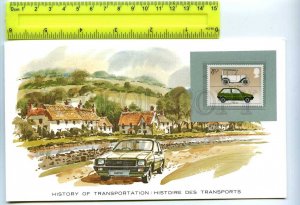 255186 Great Britain car Austin card w/ mint stamp