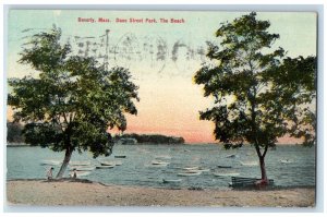 1911 Dane Street Park Beach Trees Beverly Massachusetts Vintage Antique Postcard