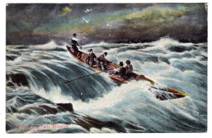 Large Canoe in Rough Water Used 1906, Ross Corner Nova Scotia Split Ring Cancel