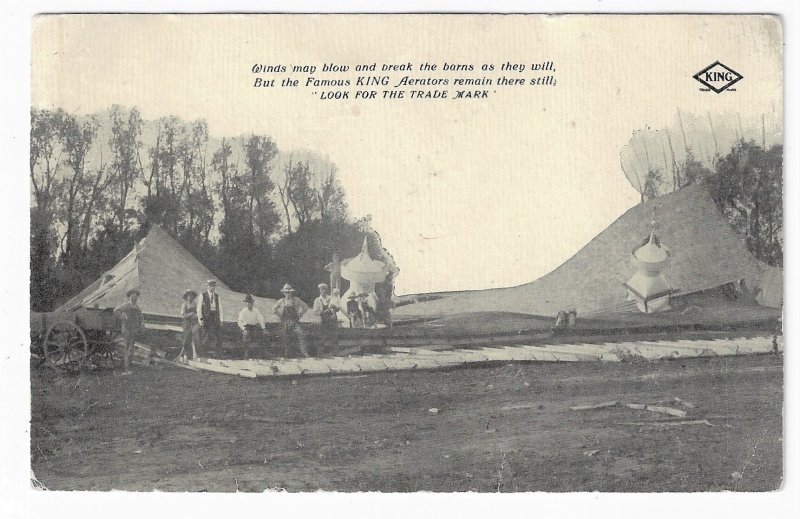 King Aerators advertising postcard 1916 Agriculture Menomonie Wisconsin