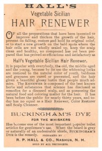 Hall's Vegetable Hair Renewer  2 Trade cards