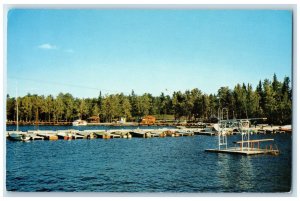 c1960's The Swimming and Dock Area at Waskesiu Lake Saskatchewan Canada Postcard