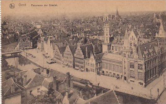 Belgium Gent Gand Vue Panorama der Grasiel