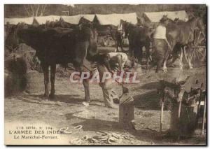 Old Postcard Horse Riding Equestrian L & # 39armee Indies Le Marechal Ferrant...