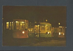 Post Card Illinois Railway Museum Shows 3 Historic Street Cars #144, 415 & 972