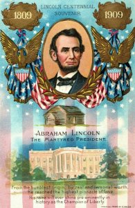 c1910 Abraham Lincoln centennial Nash Martyed President Vintage Postcard P118