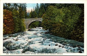 Vtg 1920s Eagle Creek and Highway Bridge Columbia River Highway OR Postcard