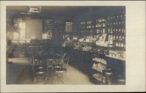 Poultney VT Drew's Pharmacy (On Back) GREAT STORE INTERIOR Drugstore RPPC