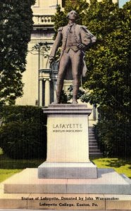 Pennsylvania Easton Lafayette Statue Lafayette College