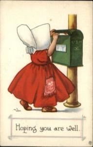 BERNHARDT WALL Sunbonnet Girl Mailing Letter c1910 PC