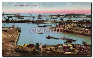 Old Postcard Morocco Casablanca Harbor
