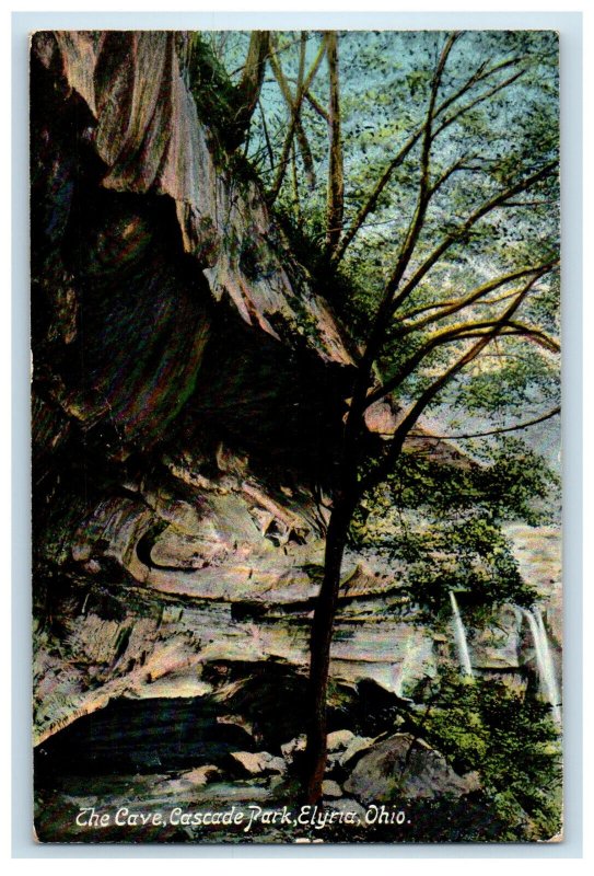 1910 The Cave Cascade Park, Elyria OH Sullivan OH Posted Antique Postcard
