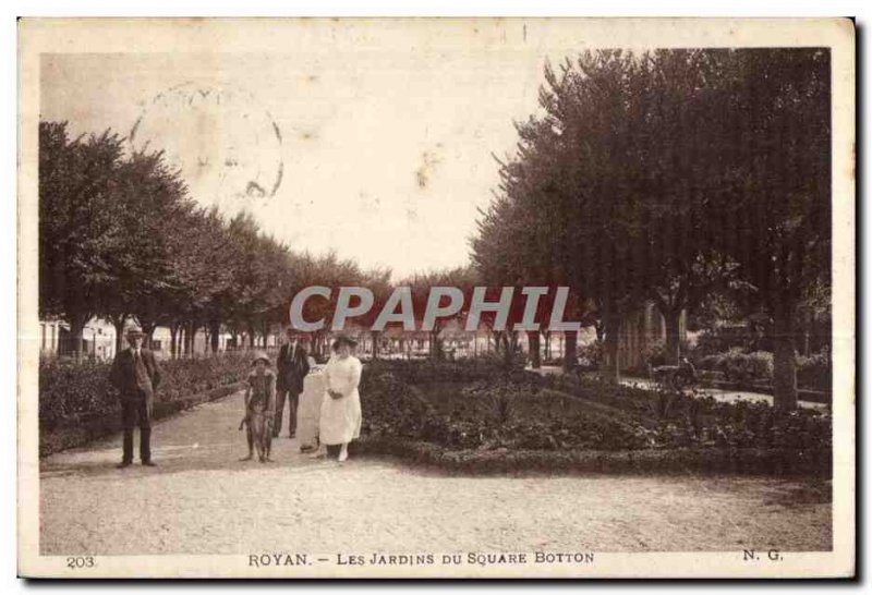 Old Postcard Royan Gardens Squrare Botton