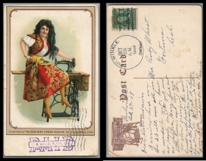 New Home Sewing Machine Co. Post Card Mailed 1909 Bulwinkle Ca