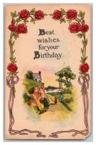 c1914 Postcard Best Wishes For Your Birthday Vintage Standard View Card 