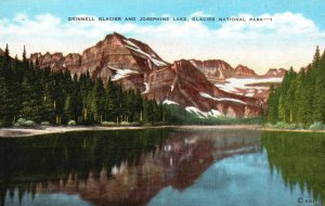 Vintage Postcard Grinnell Glacier & Josephine Lake Glacier National Park Montana