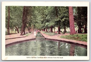 Lititz Springs Looking Down Stream From Head Pennsylvania Trees Posted Postcard