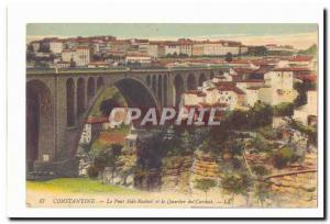 Constantine Algeria Postcard Old Bridge Sidi Rached and neighborhood Condiat