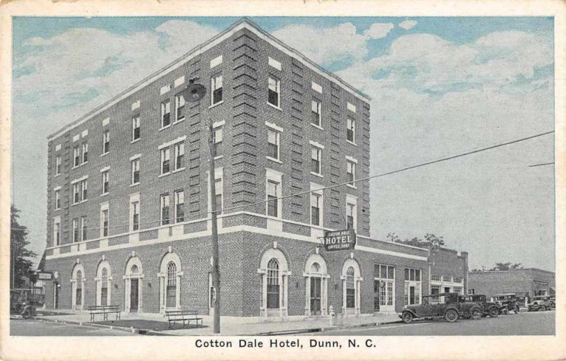 Dunn North Carolina Cotton Dale Hotel Exterior Vintage Postcard JI658213