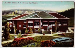 1912 ELMIRA New York NY Postcard RORICK'S GLEN THEATRE Chemung County