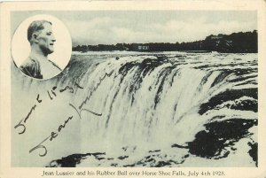 1928 Canada Lussier Rubber Ball Horse Shoe Falls autograph Postcard 26-293