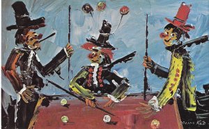 Pallette Knife Painting The Three Clowns by Artist Morris Katz