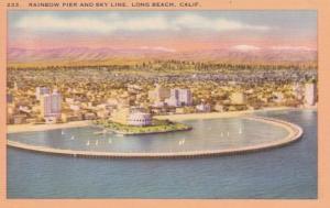 California Long Beach Rainbow Pier and Skyline