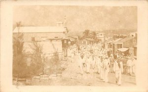 Culebra Cuba US Sailors in Street Real Photo Postcard AA67524