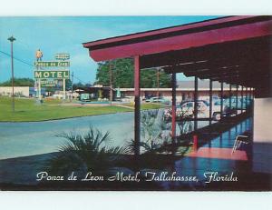 Unused Pre-1980 OLD CARS & PONCE DE LEON MOTEL Tallahassee Florida FL u4002