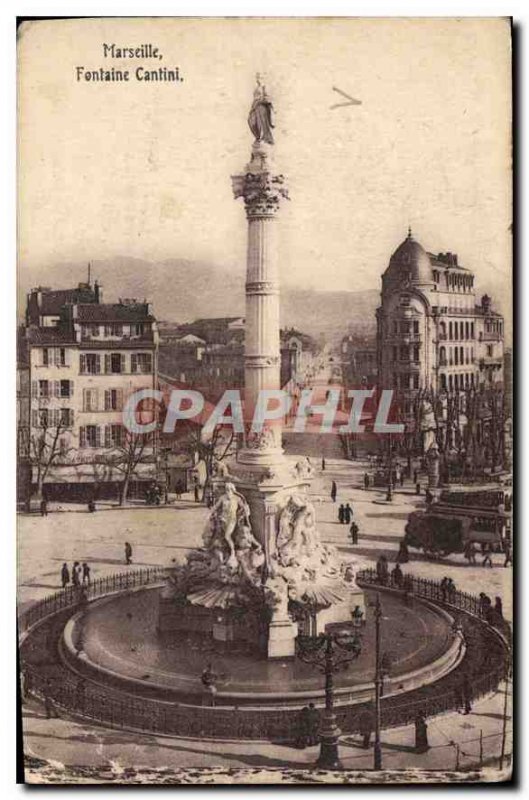 Old Postcard Marseille Fontaine Cantini