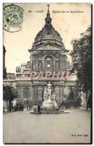 Old Postcard Church Paris Sorbonne