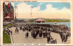 Band Concert on Dufferin Terrace, Quebec c1939 Vintage Postcard J12