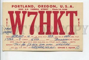 462838 1949 year USSR USA Portland Oregon radio QSL card
