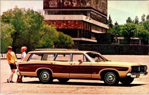 Car Advertising 1968 FORD COUNTRY SQUIRE Station Wagon~Wood Paneling Postcard