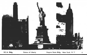 New York City RCA Building Statue Of Liberty & Empire State Building Real Photo