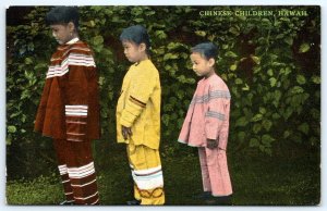 CHINESE CHILDREN IN NATIVE DRESS*HAWAII & SOUTH SEAS CURIO CO HONOLULU POSTCARD