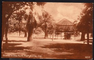 California MARYSVILLE Scene in the Park with Gazebo DB  PUB Pacific Novelty Co.